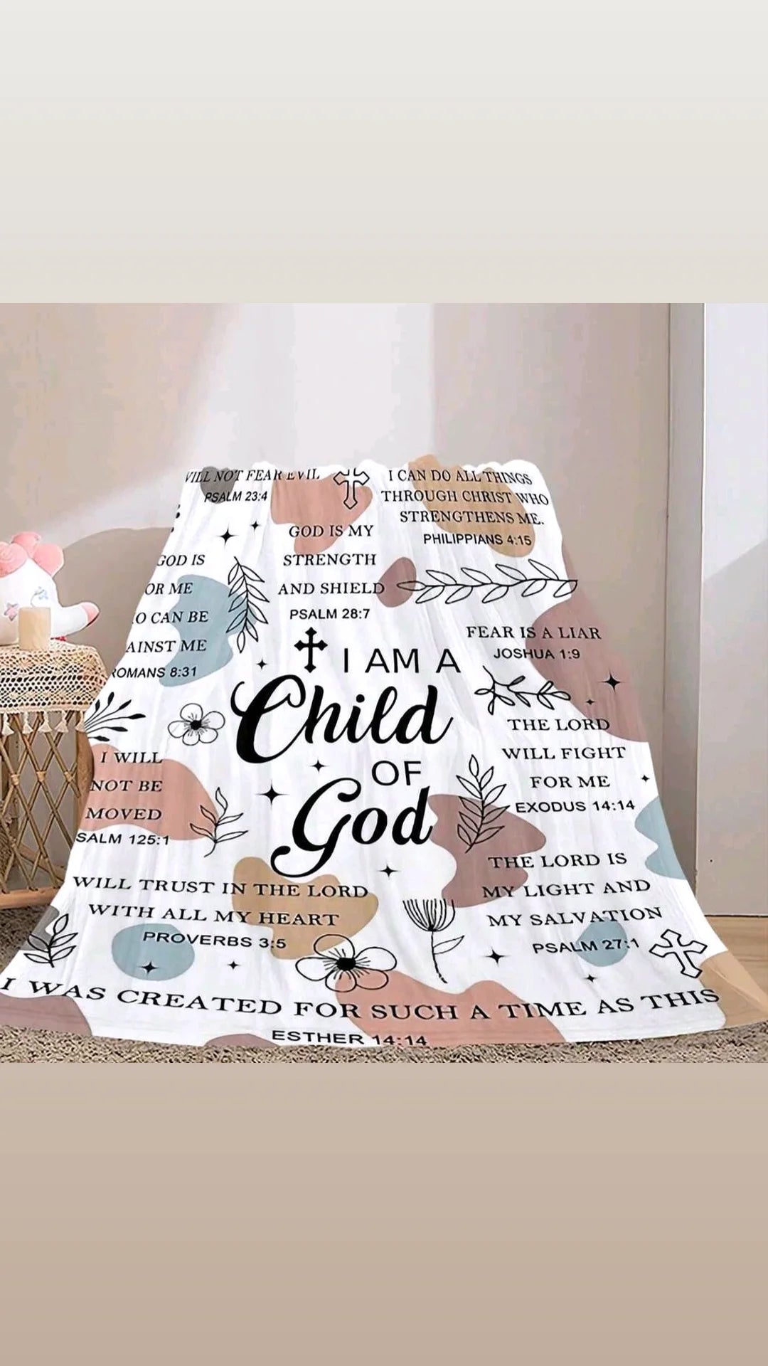 "I am a child of God" super soft blanket"