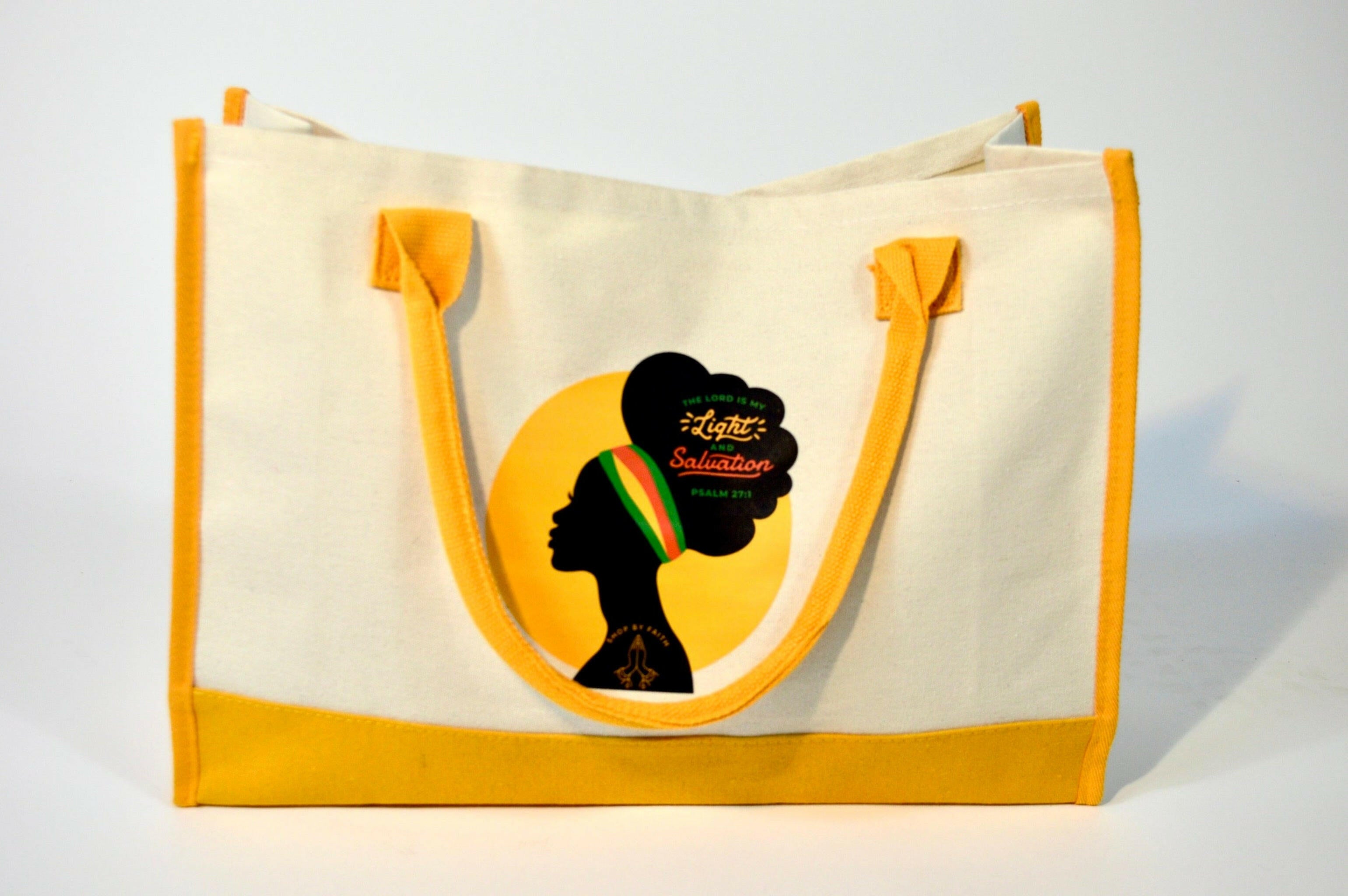 “The Lord is my light and Salvation large rectangle tote bag