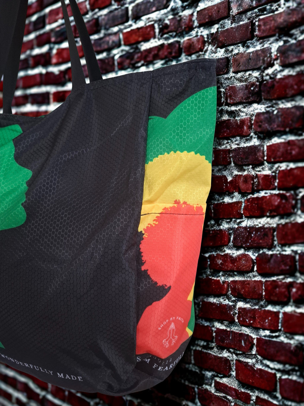 “I am fearfully and wonderfully made ” extra large  tote beach bag with pockets