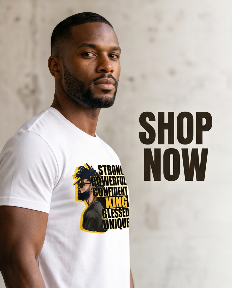 Strong Powerful King Blessed White T-Shirt