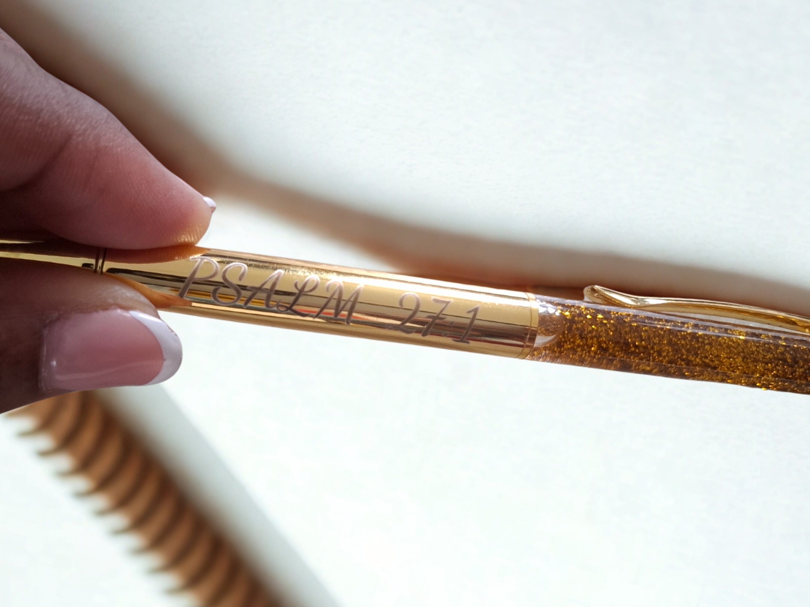 "The Lord is my light and salvation A5 journal with gold inscribed pen