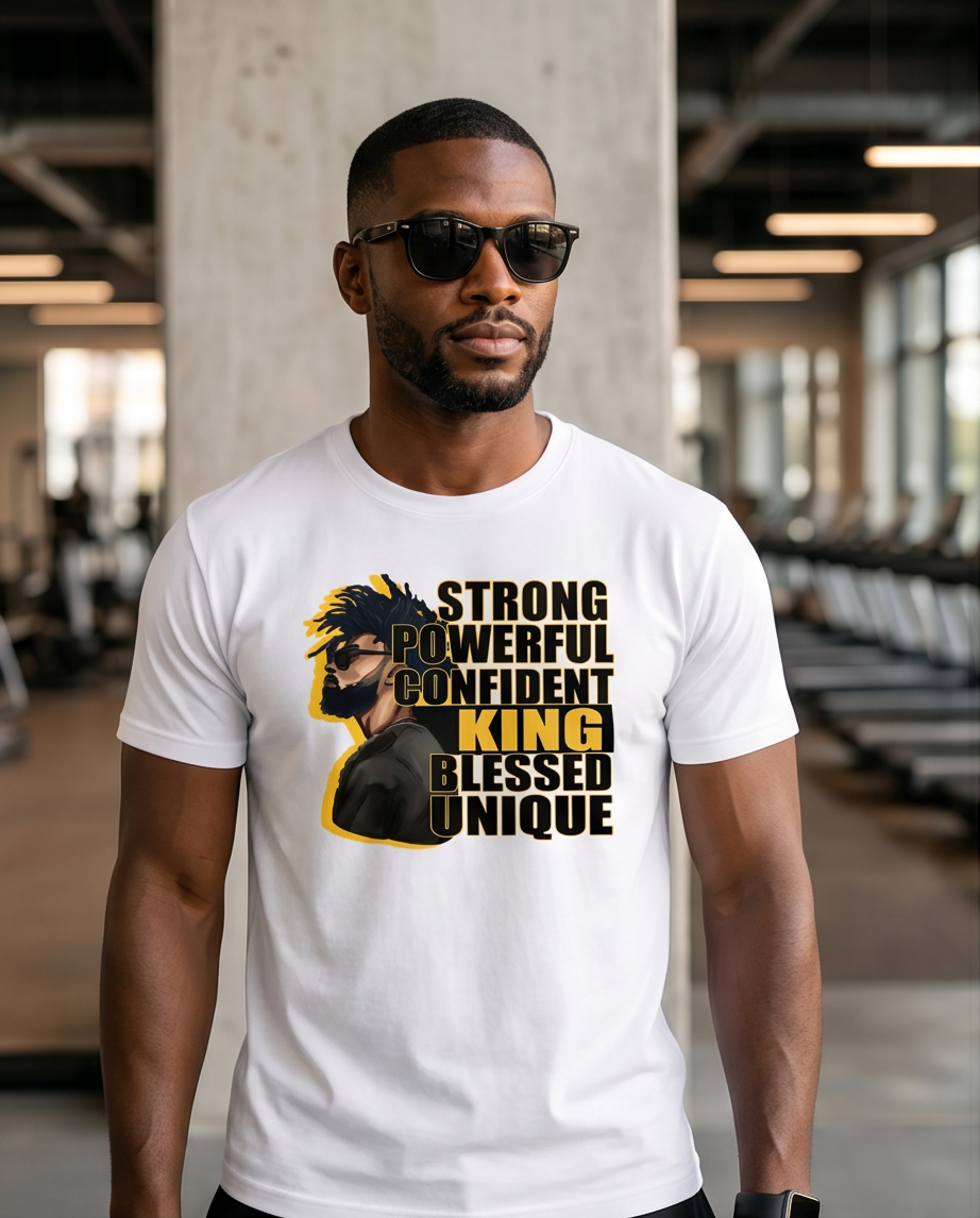 Strong Powerful King Blessed White T-Shirt