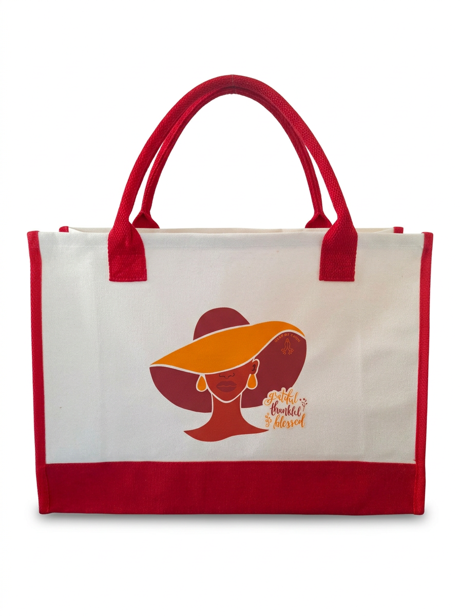 Grateful, thankful, blessed ” large  rectangle tote bag