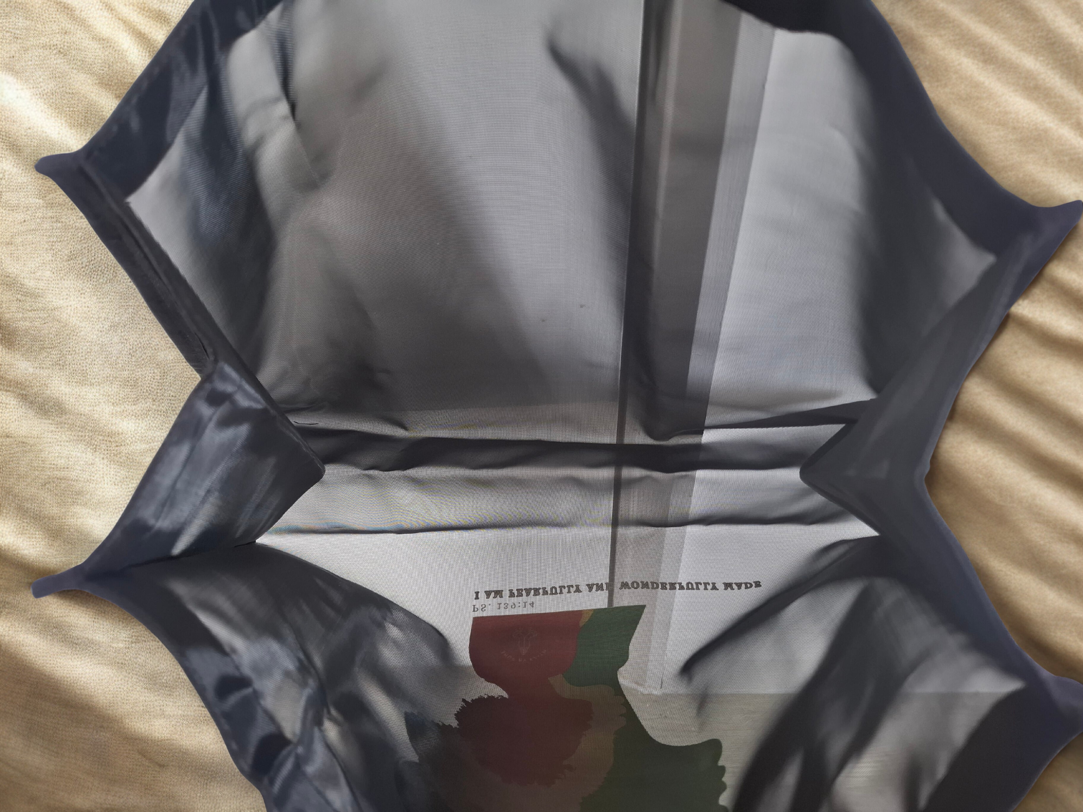 “I am fearfully and wonderfully made ”  large mesh tote bag colour black