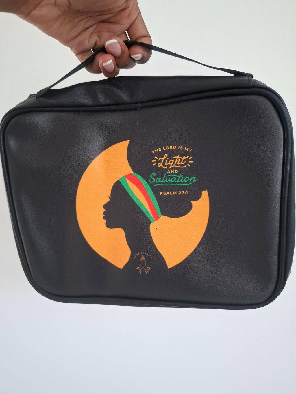 “The Lord is my light and Salvation”  bible/book case with handle