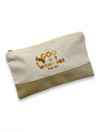 Gold "God is within her " Cosmetic Case