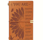 “You are “ sunflower faux leather journal