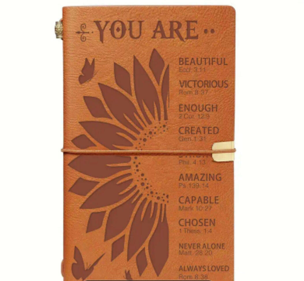 “You are “ sunflower faux leather journal