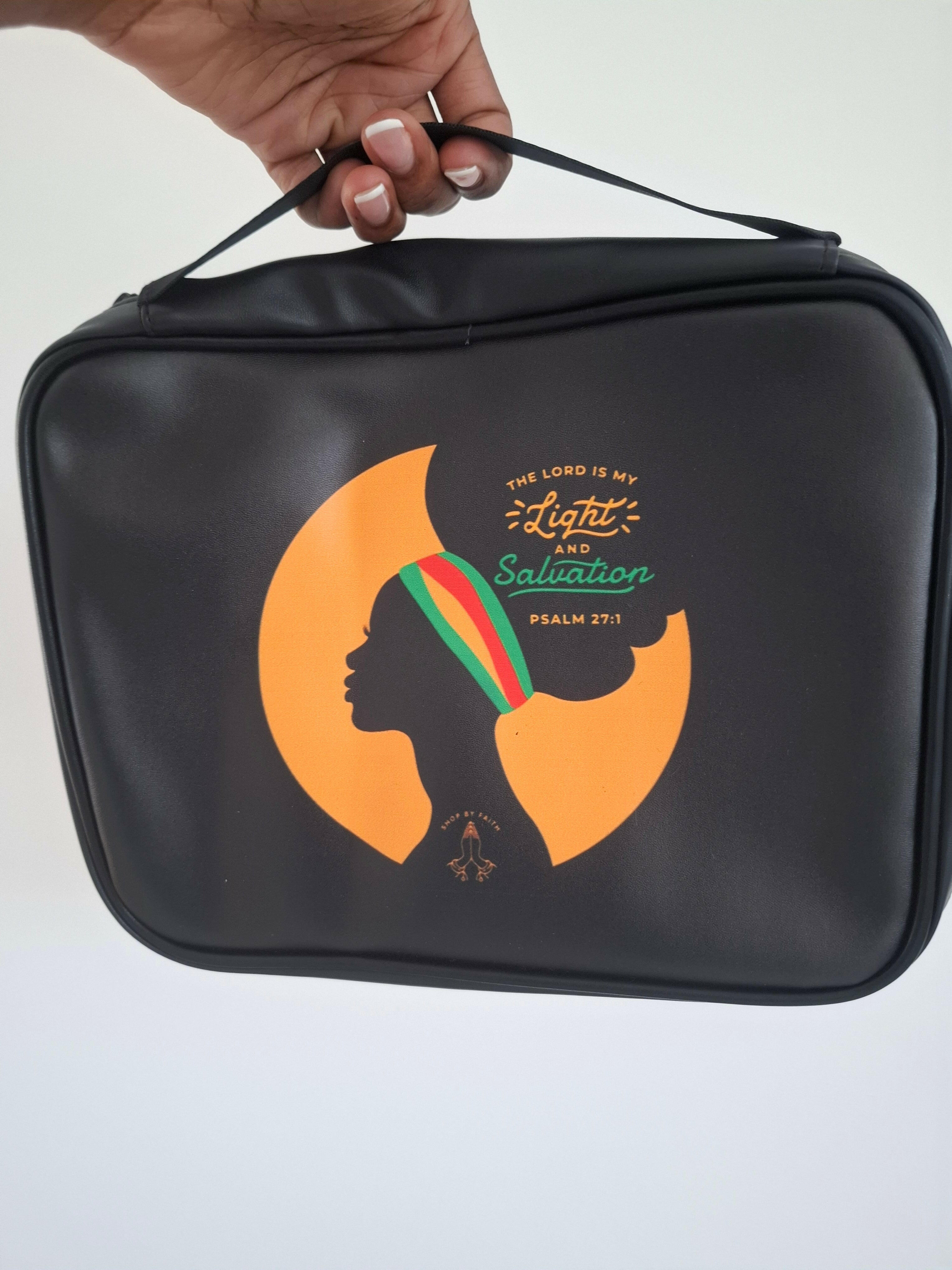 “The Lord is my light and Salvation”  bible/book case with handle