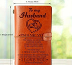 “To my husband” faux leather journal
