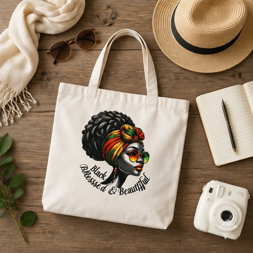 Black, Blessed & Beautiful Tote Bag