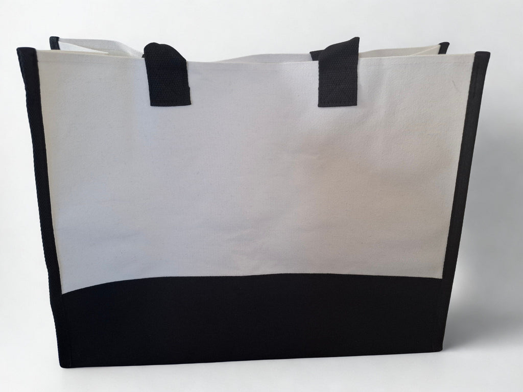 "It is well with my soul"  extra large tote bag  in black and white