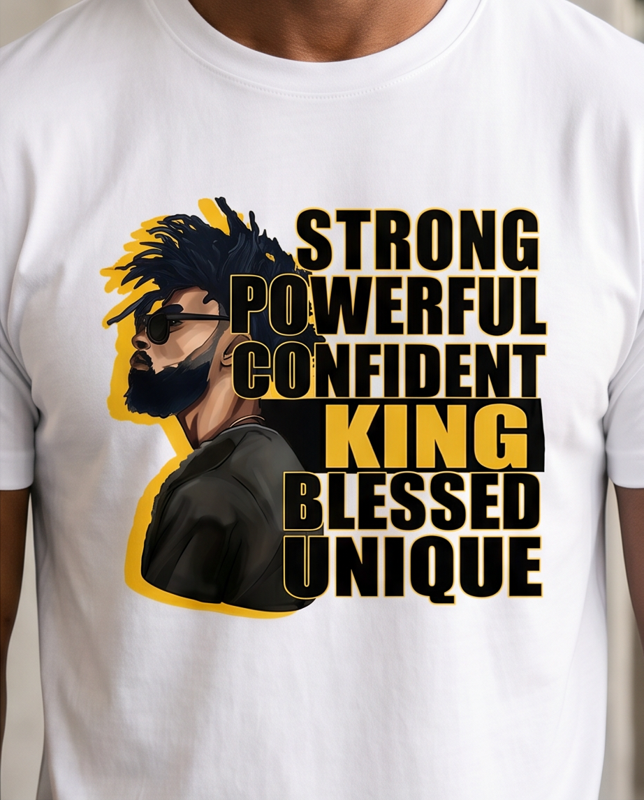 Strong Powerful King Blessed White T-Shirt