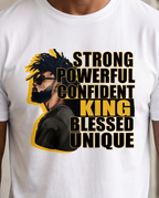 Strong Powerful King Blessed White T-Shirt