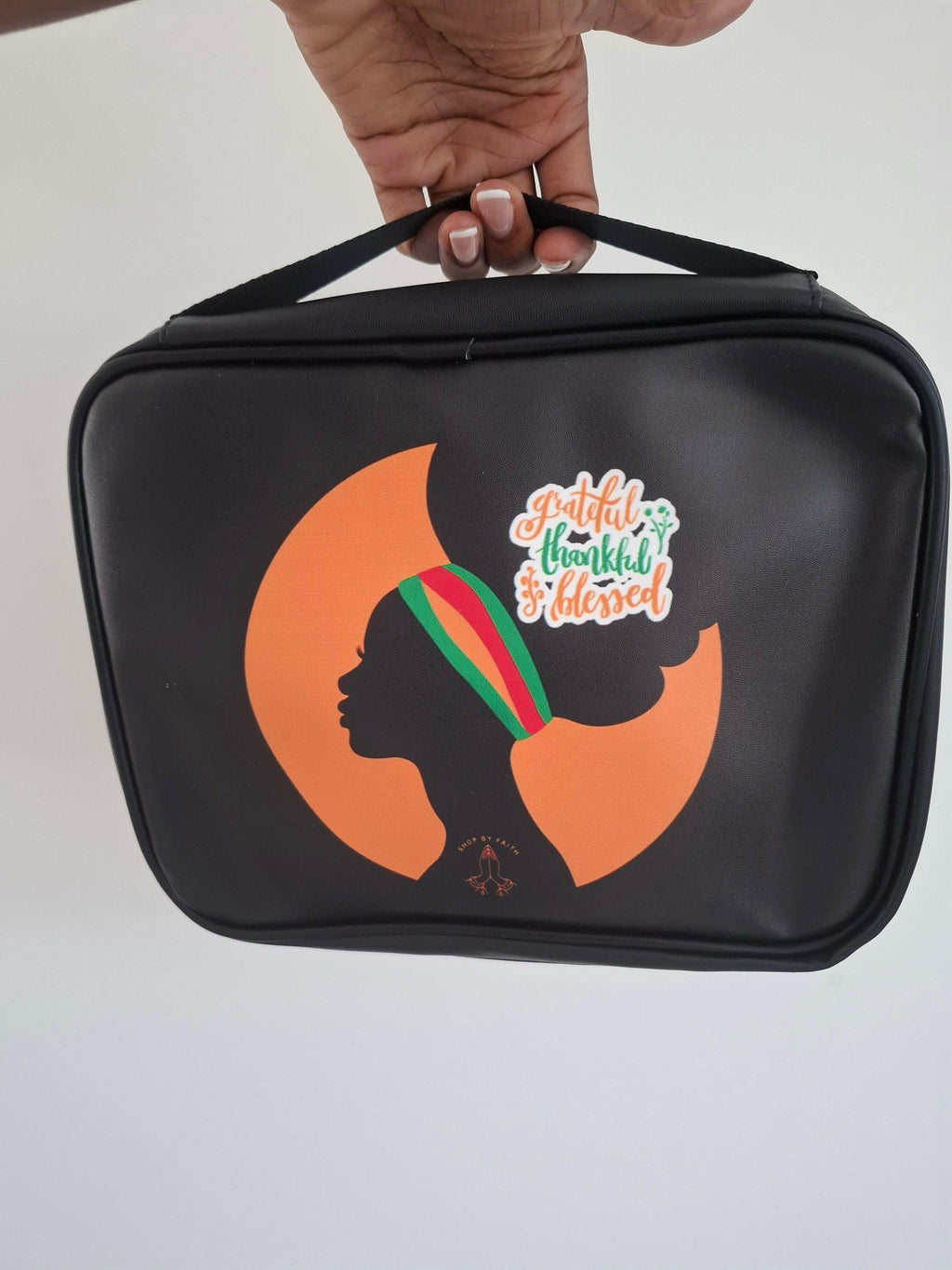 “Grateful , Thankful, Blessed”  bible/ book case with handle