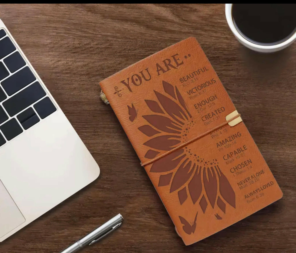 “You are “ sunflower faux leather journal