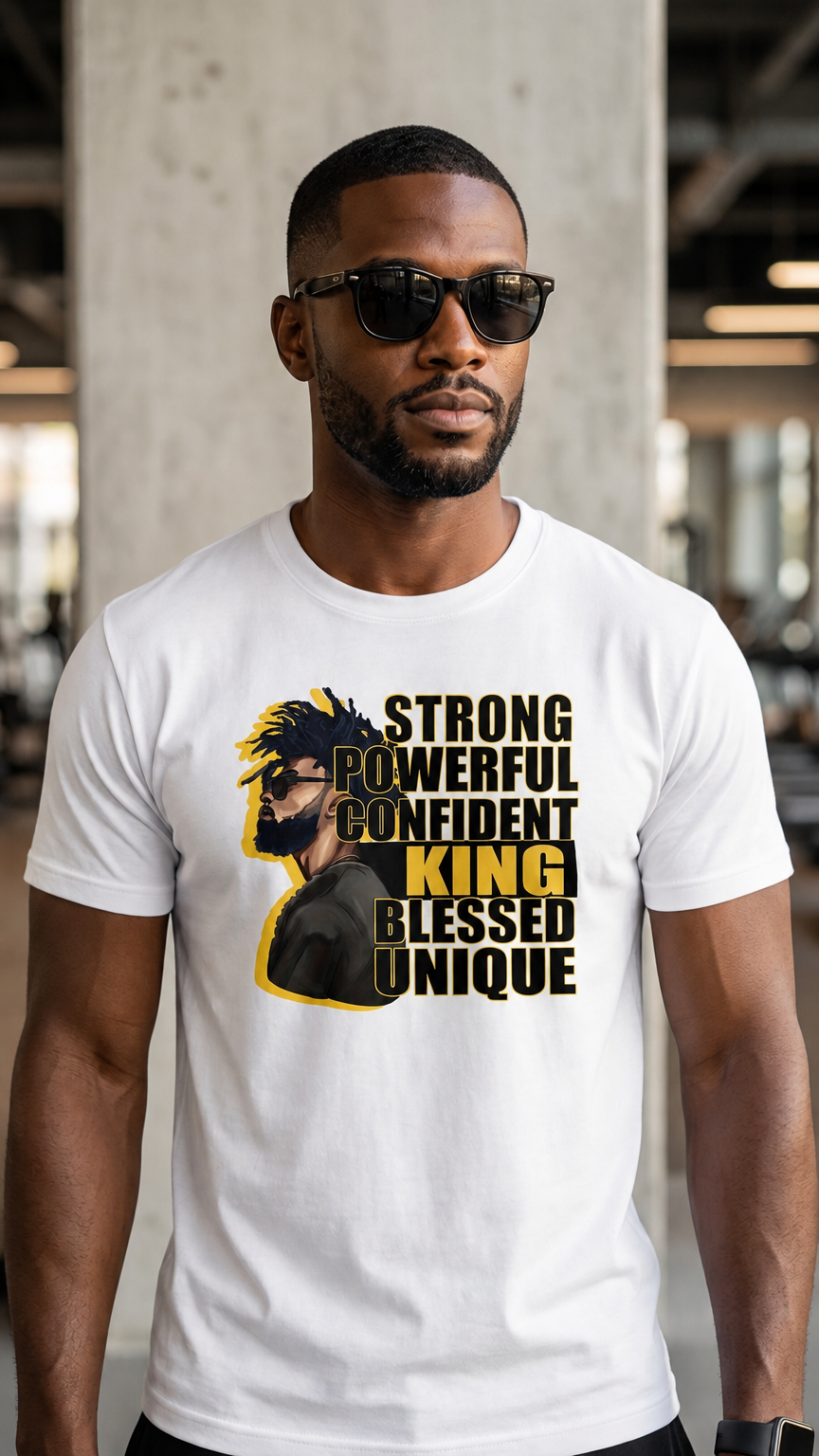Strong Powerful King Blessed White T-Shirt